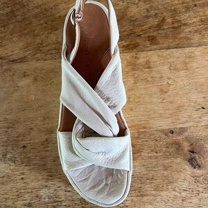 Cream Criss-Cross Sandals with Cushioned Straps